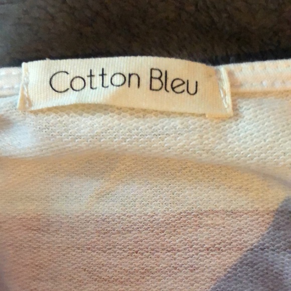 BNWOT cotton bleu striped tee VB - Picture 5 of 6